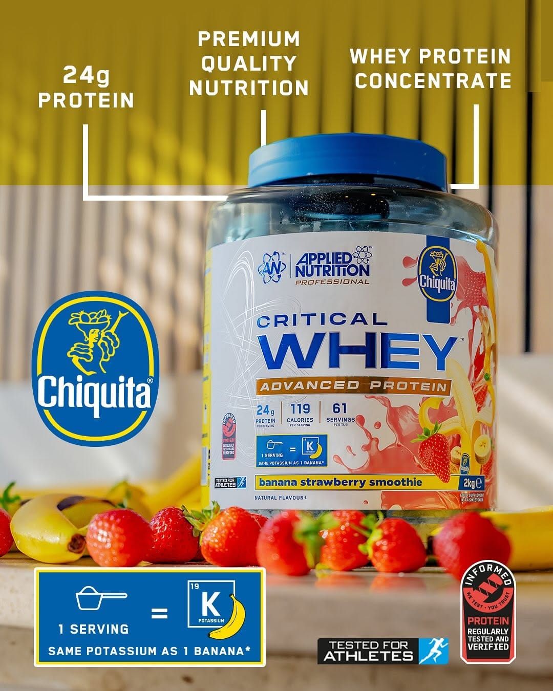 Applied Nutrition Critical Whey Banana Strawberry Smoothie 2kg