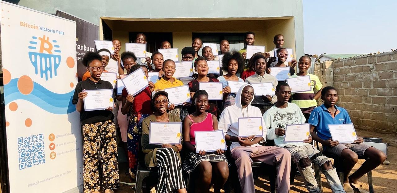 My First Bitcoin diploma graduates at Bitcoin Victoria Falls in Livingstone, Zambia, September 2026