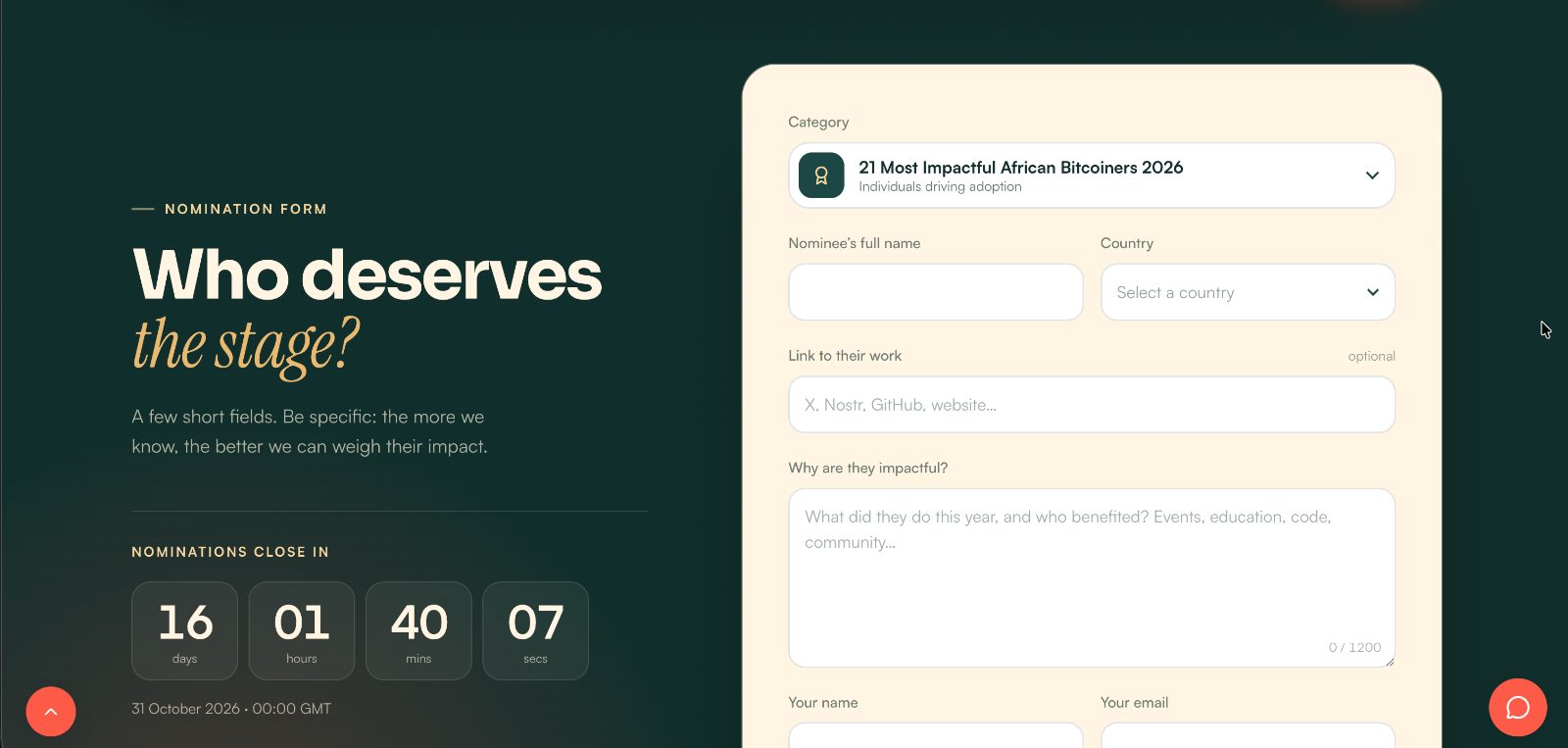 Most Impactful African Bitcoiners 2026: Nominations Open — photo