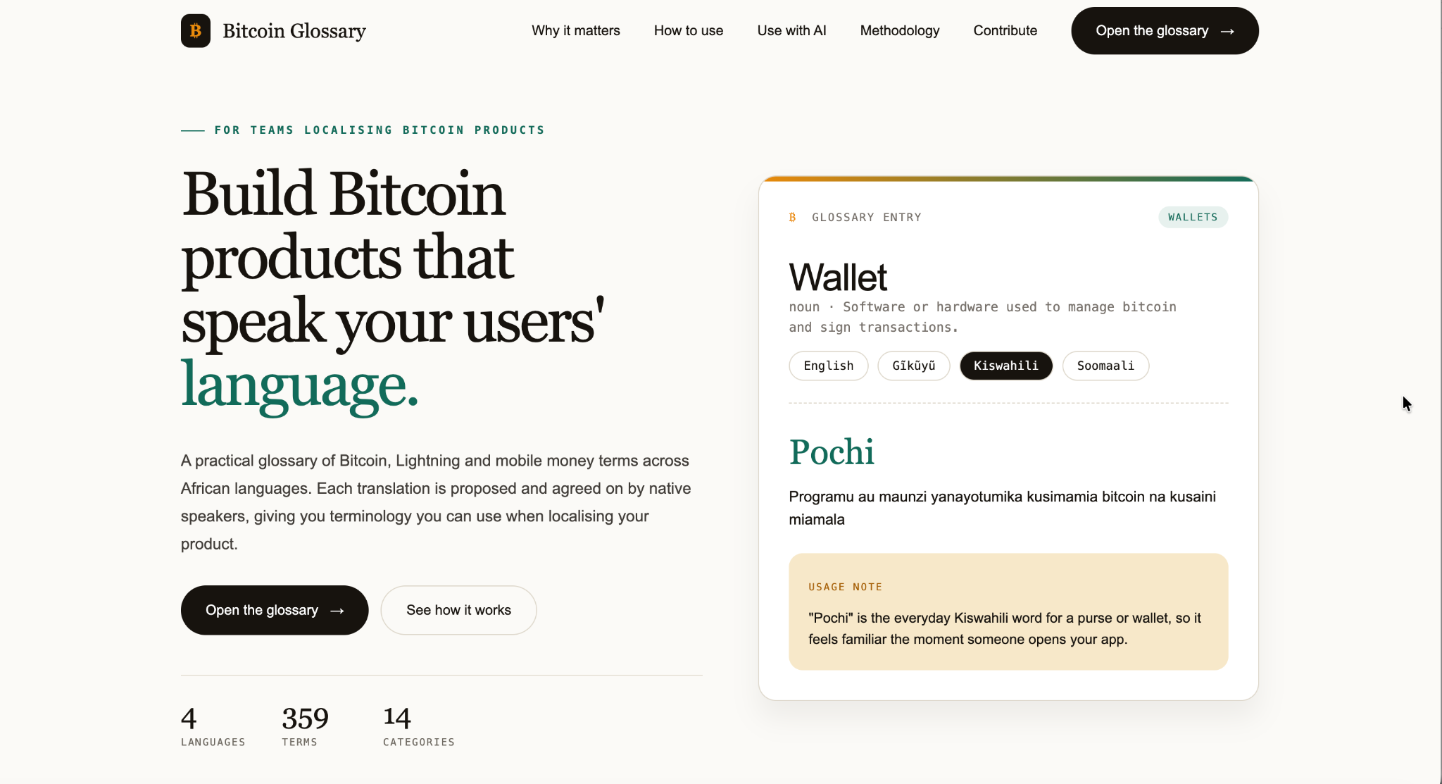 Exonumia's Bitcoin Glossary in Kikuyu, Swahili and Somali — photo