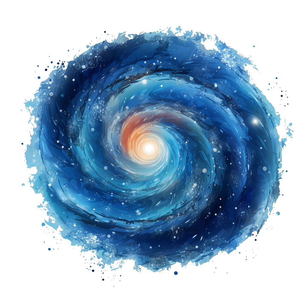 A blue galaxy illustration
