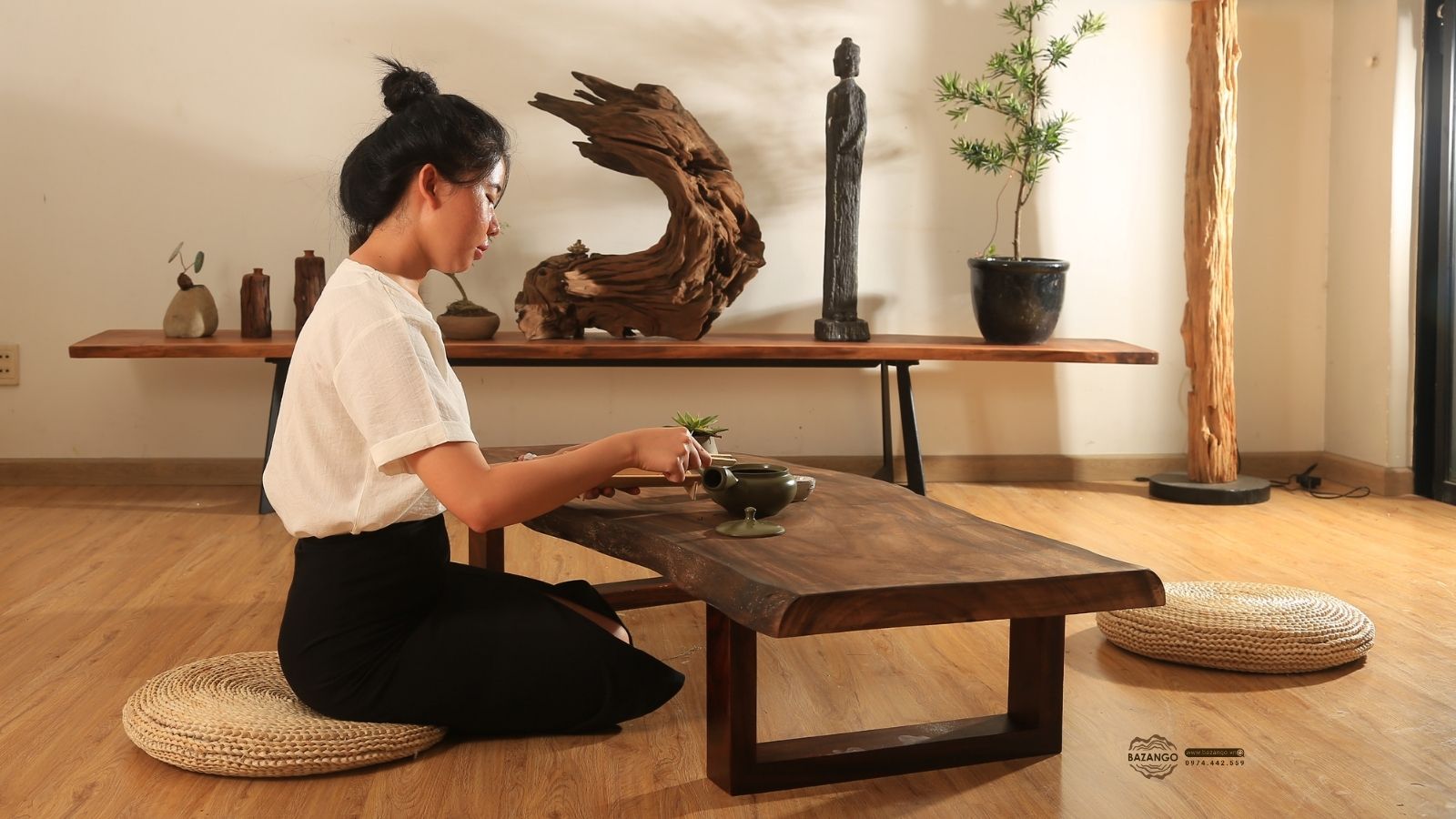 Bàn trà gỗ tự nhiên