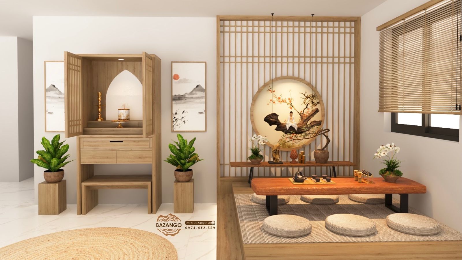 Thiết kế không gian thưởng trà phong cách Japandi
