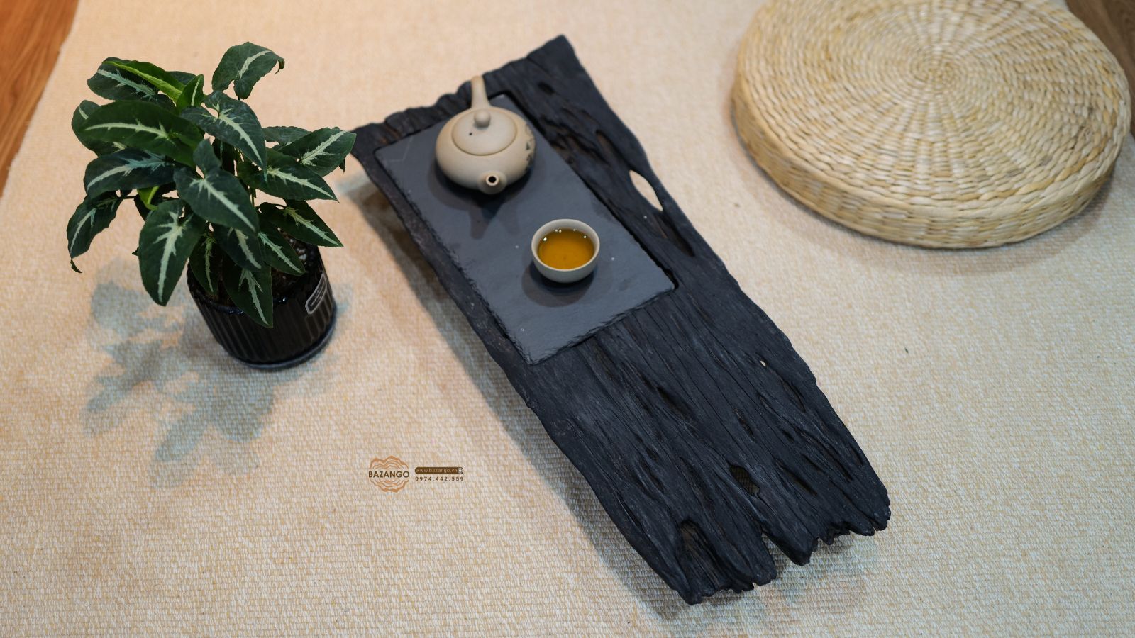 Khay trà gỗ lũa 