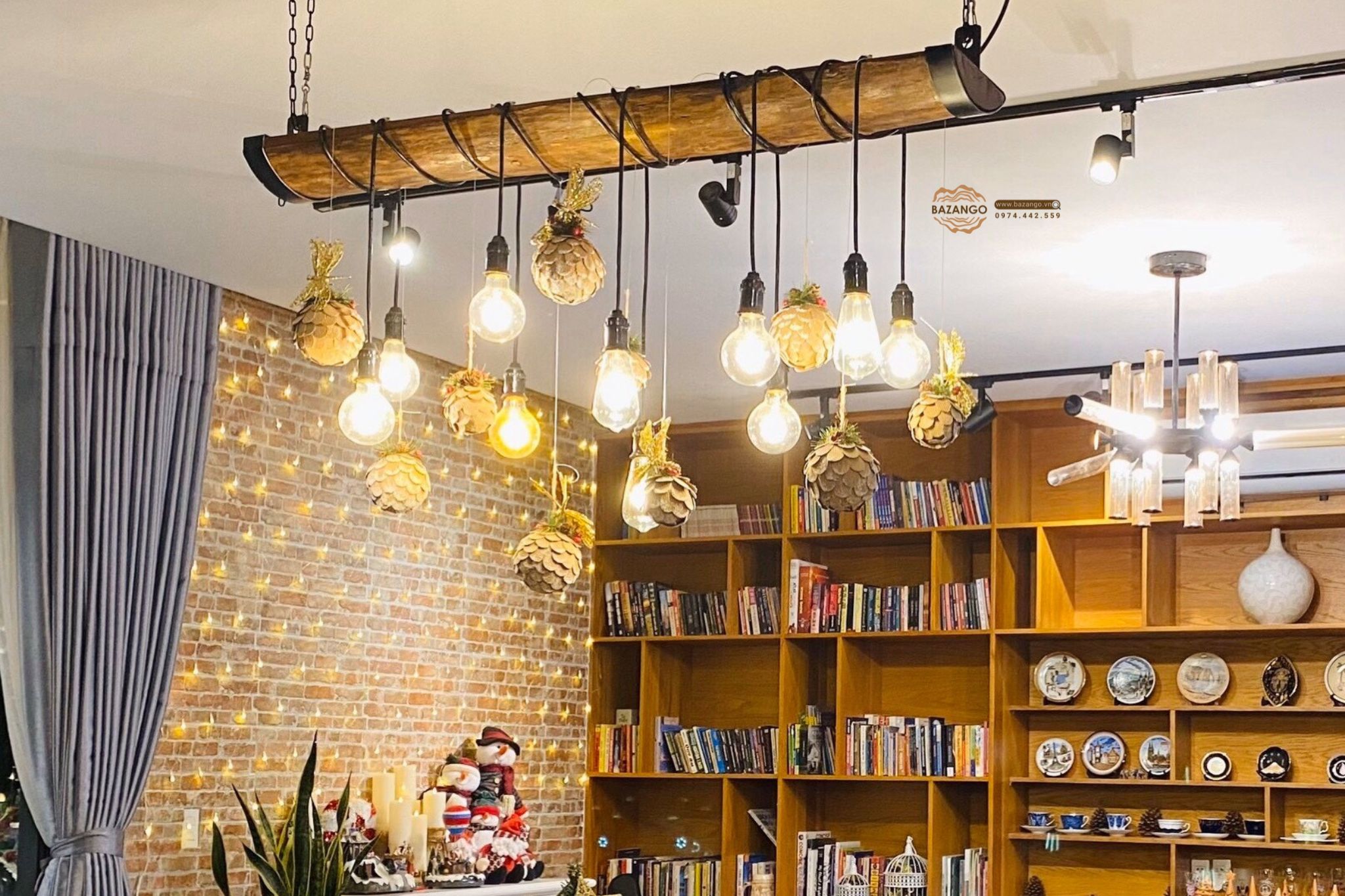 Đèn trần gỗ trang trí