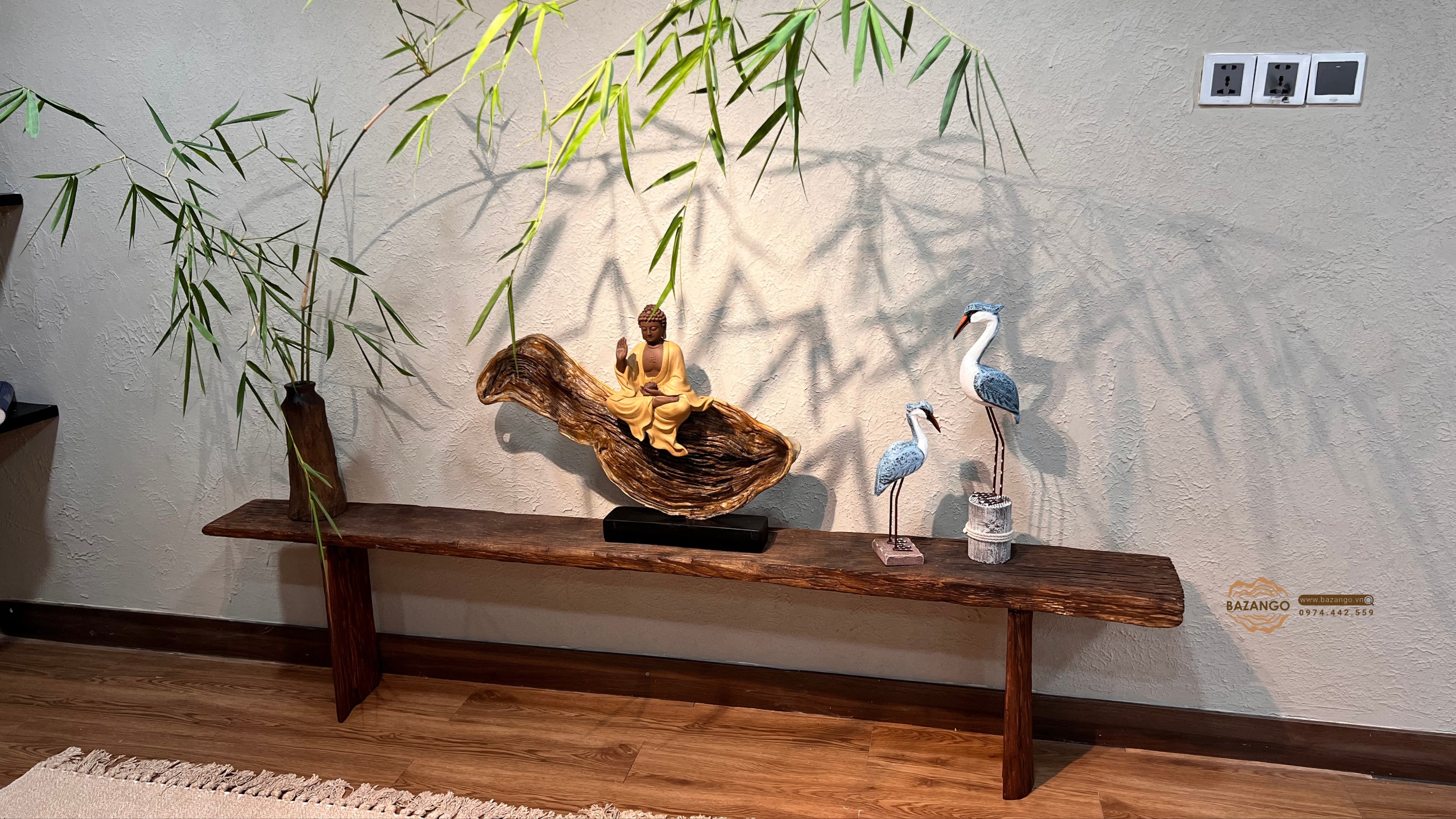 Kệ trang trí phong cách Wabi Sabi