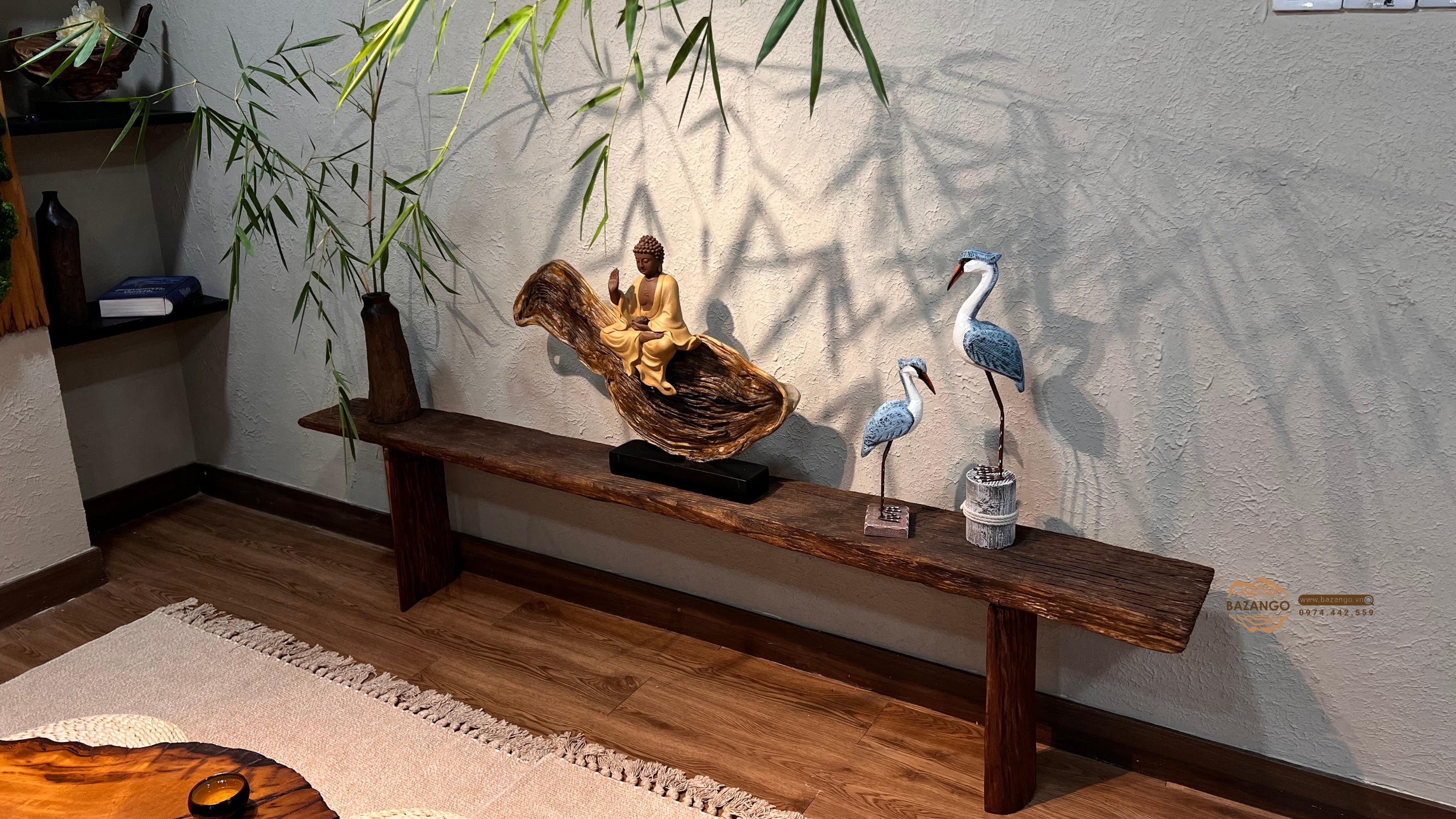 Kệ trang trí phong cách Wabi Sabi