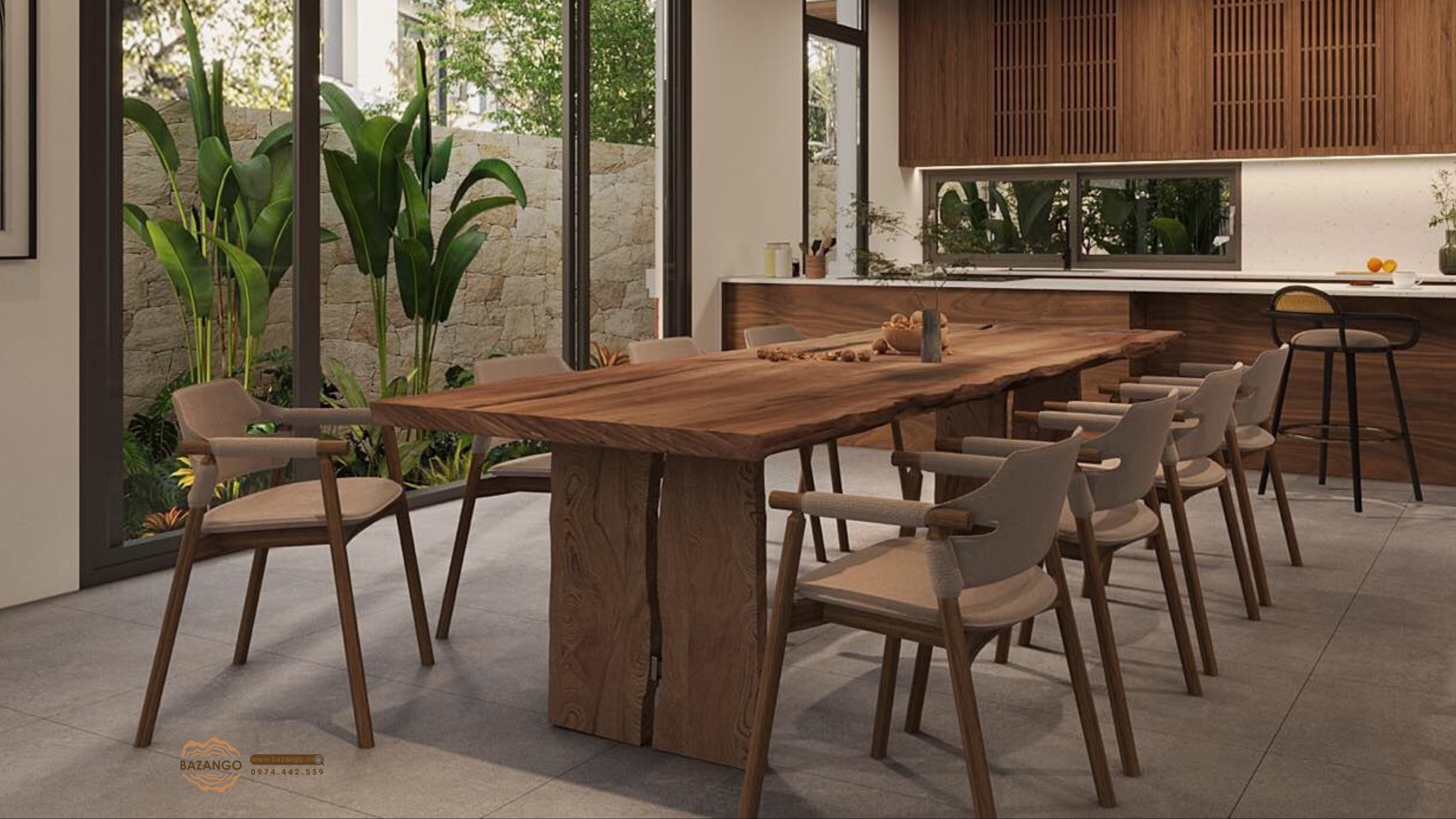 Bàn ăn gỗ tự nhiên 6 - 8 người