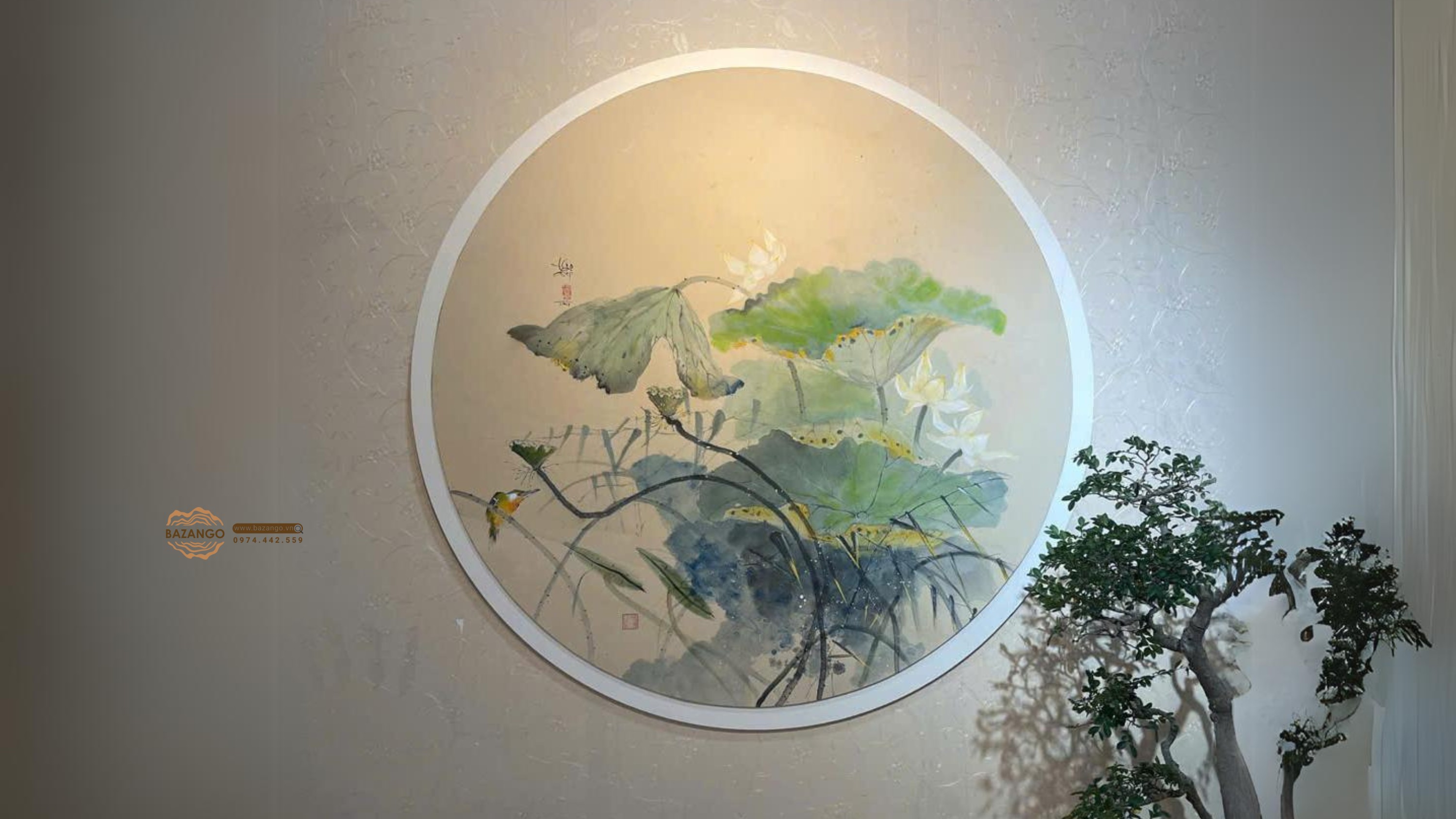 Tranh sen thuỷ mặc phong cảnh