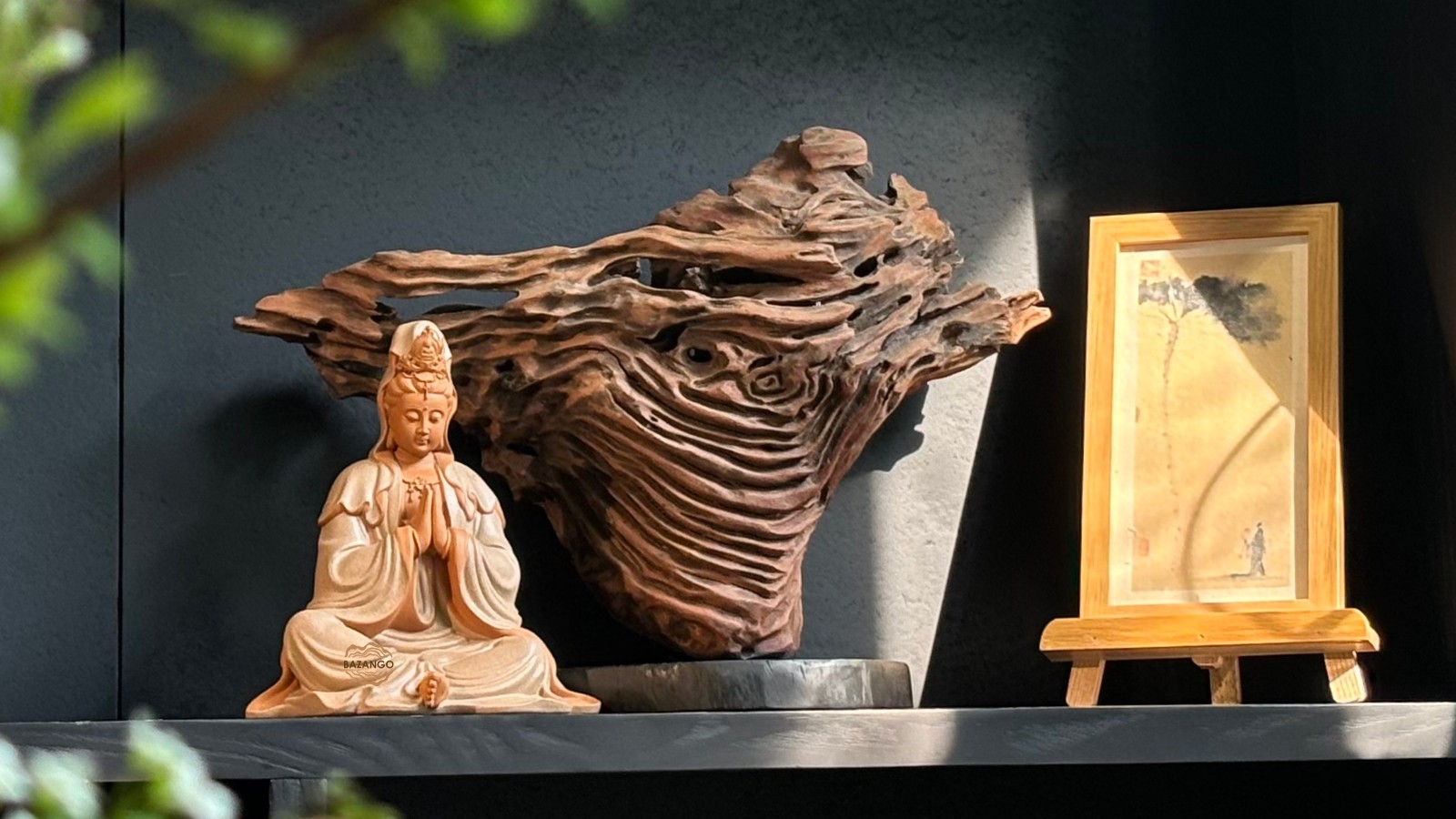Tượng phật ngồi thiền - gỗ lũa