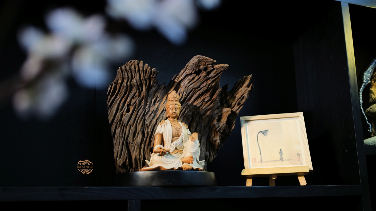 GỖ LŨA TRANG TRÍ  - TƯỢNG PHẬT QUAN ÂM PHỔ HIỀN 