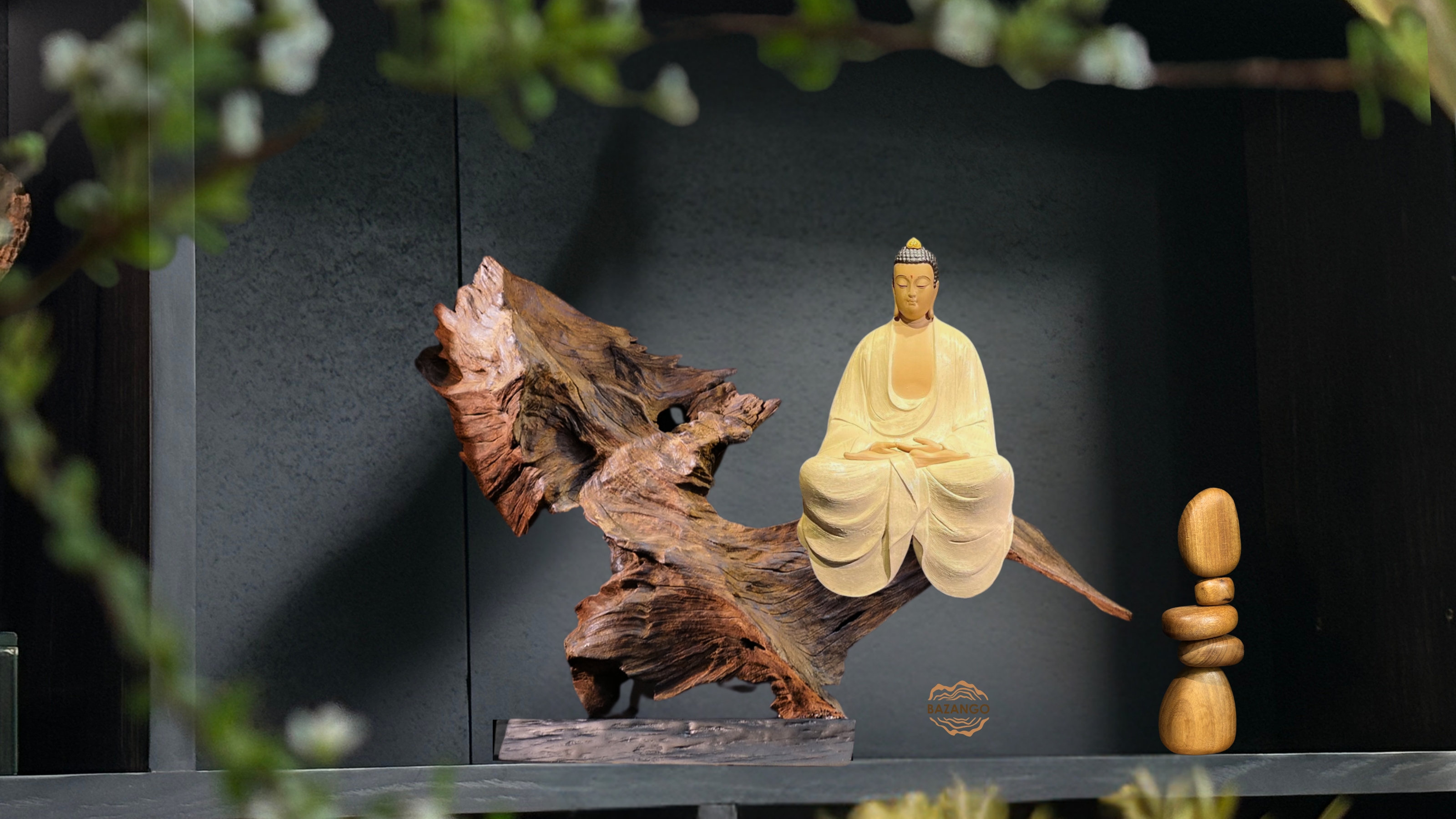 gỗ lũa tượng a di đà