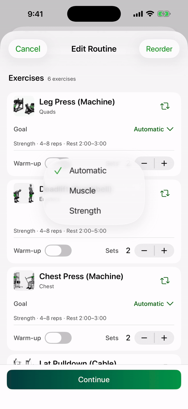 Set a goal by exercise