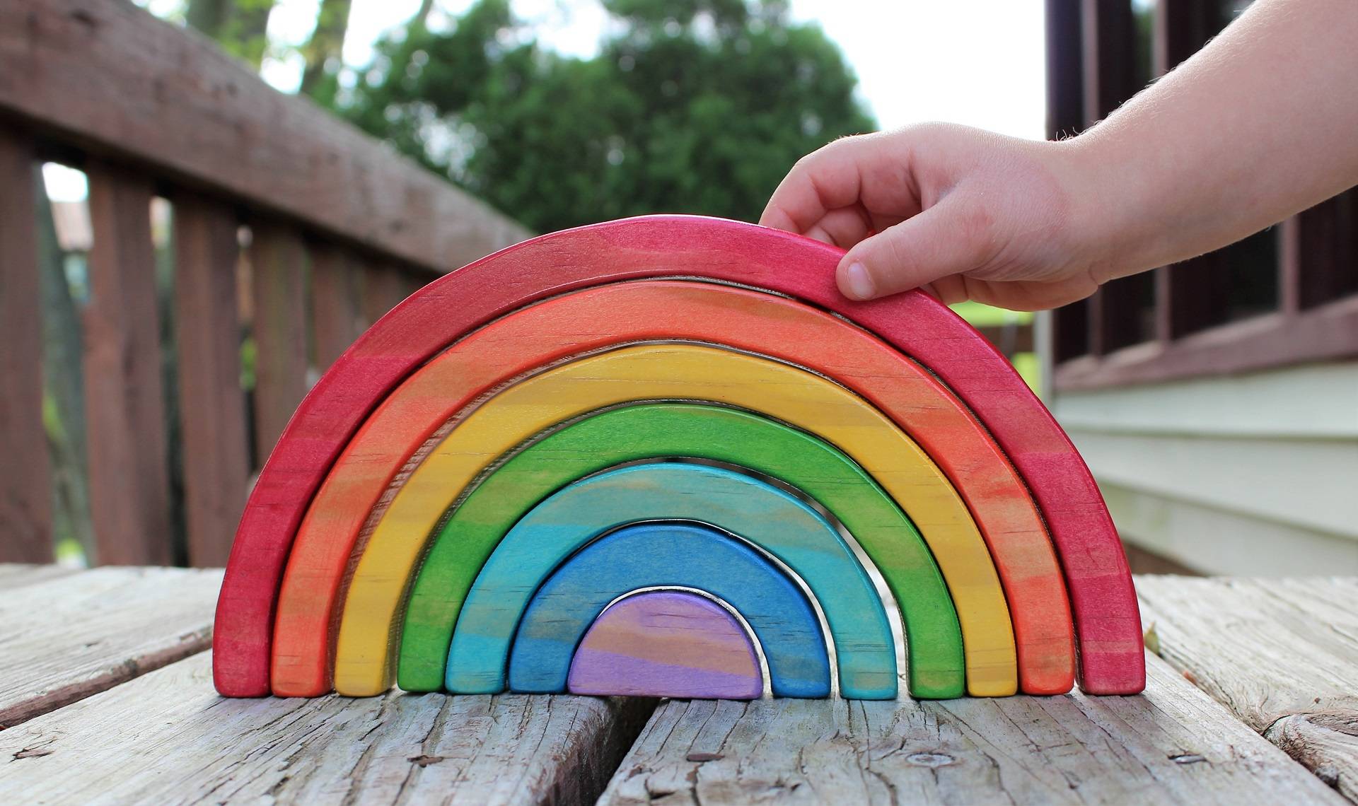 Image of Painted Stacking Rainbow