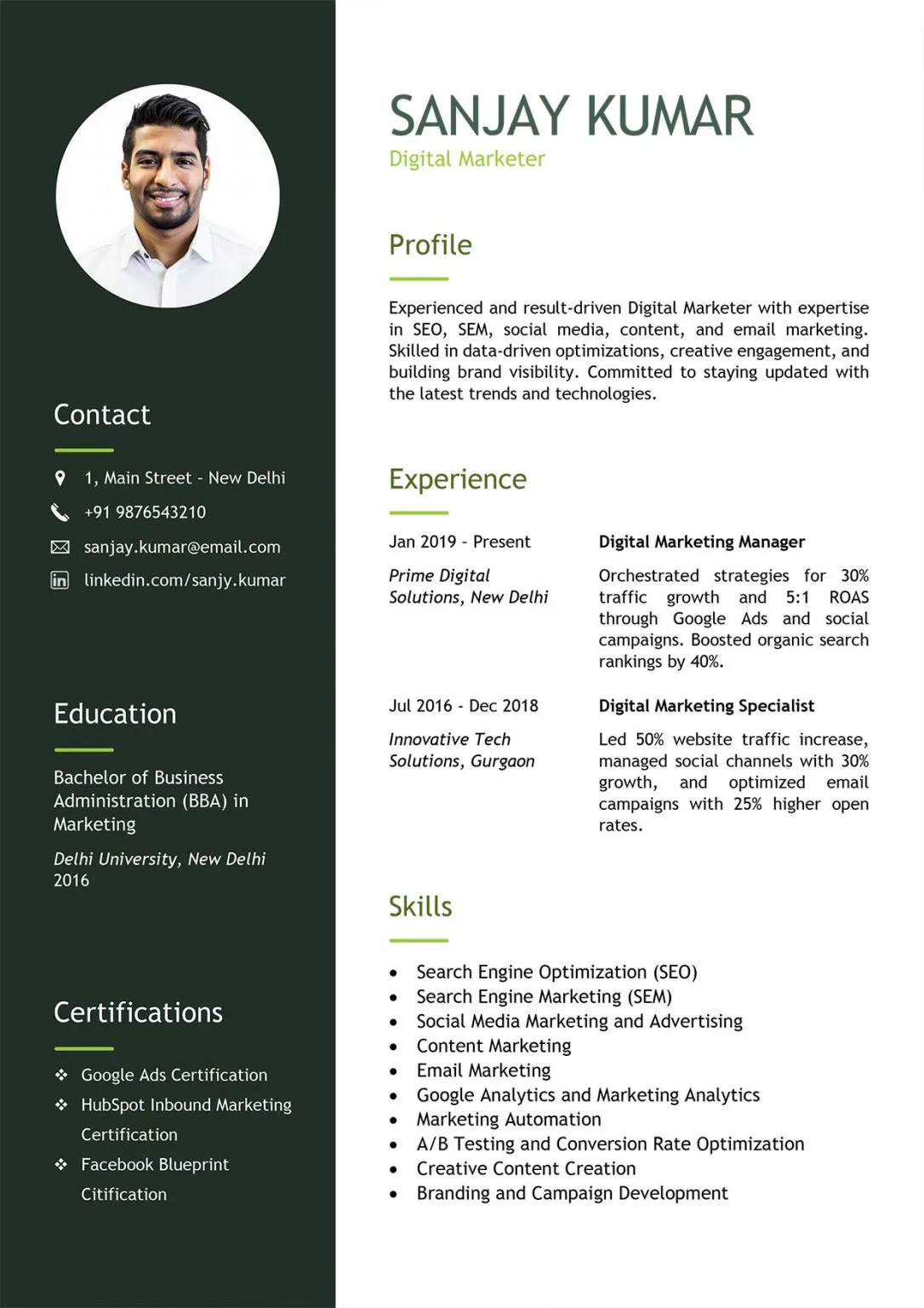 Biodata Template Screenshot