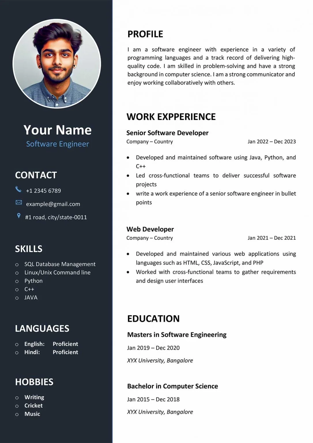 Biodata Template Screenshot