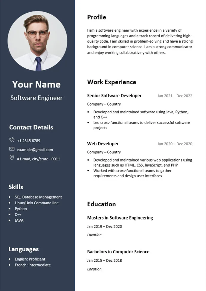 Biodata Template Screenshot