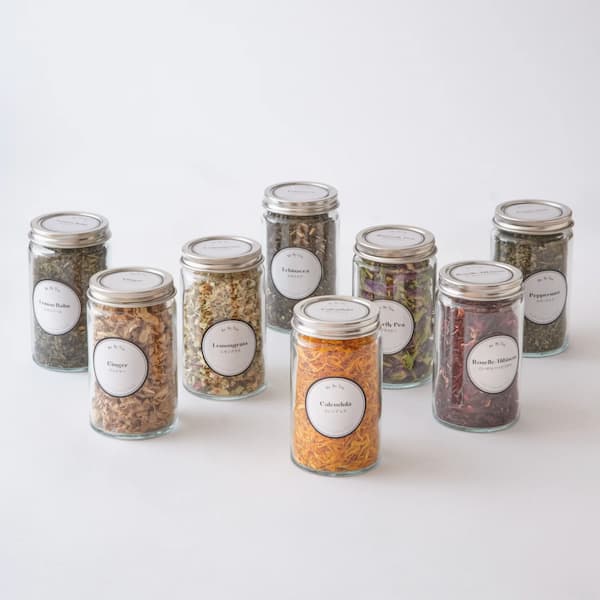 8種ハーブティー・キャニスター瓶セット