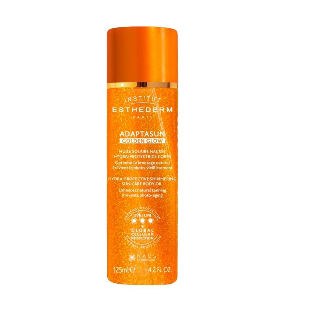 Institut Esthederm Adaptasun Golden Glow Hydra-protective Shimmering Sun Care Body Oil Сонцезахисна олія з шимером