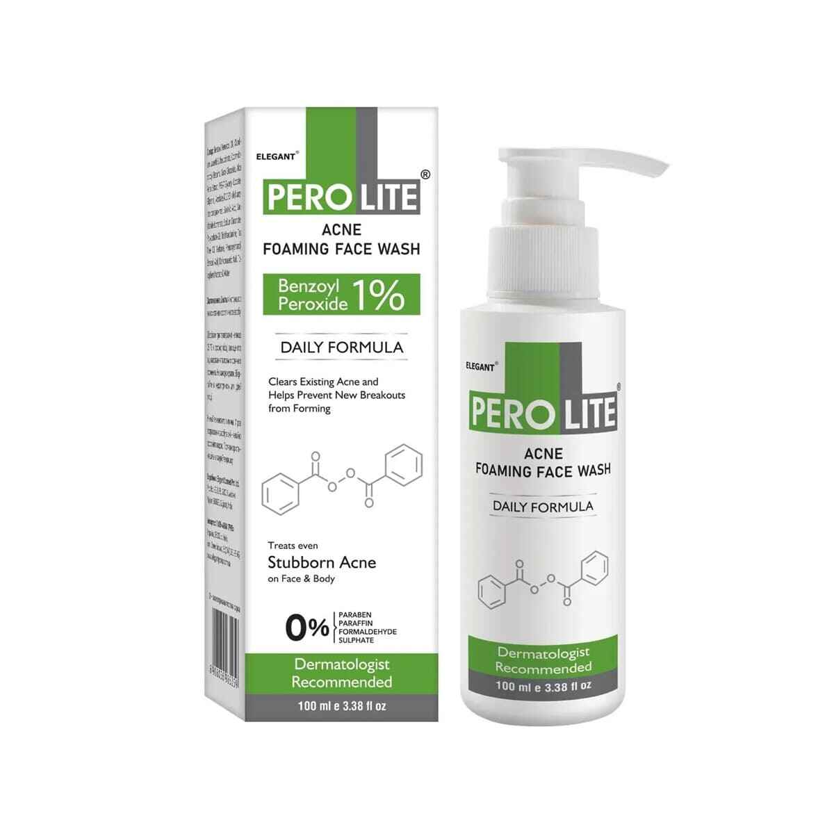 Perolite Acne Foaming Facewash - Засіб для вмивання з бензоїл пероксидом 1%