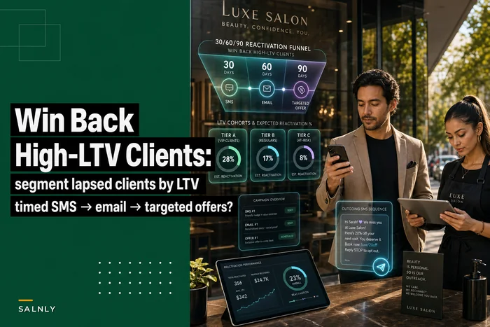 A 30/60/90 salon reactivation funnel that actually wins back high-LTV clients