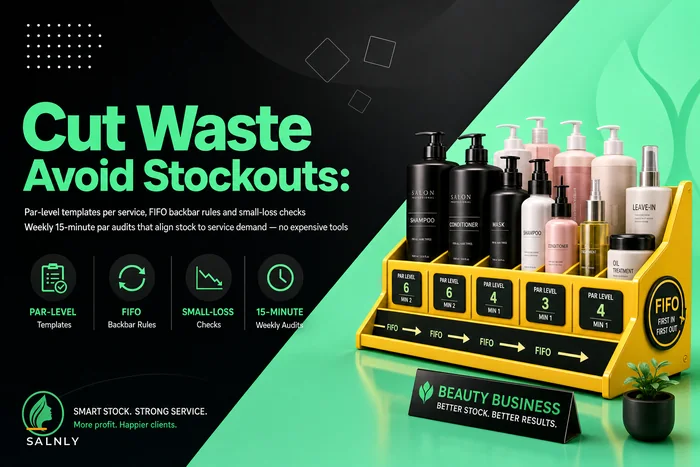 A simple backbar & inventory system tied to service demand to cut waste and stockouts