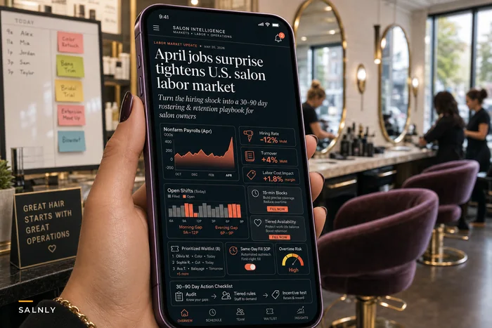 After April's jobs surprise: a practical staffing and rostering playbook for salon owners