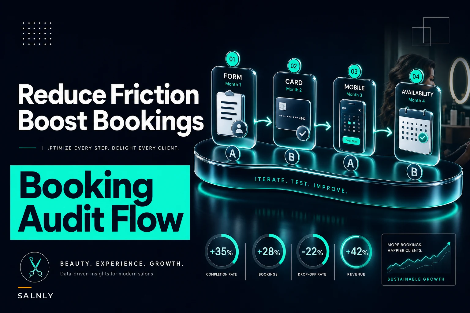 Booking-flow optimization for salons: a prioritized audit, friction fixes and A/B test ideas