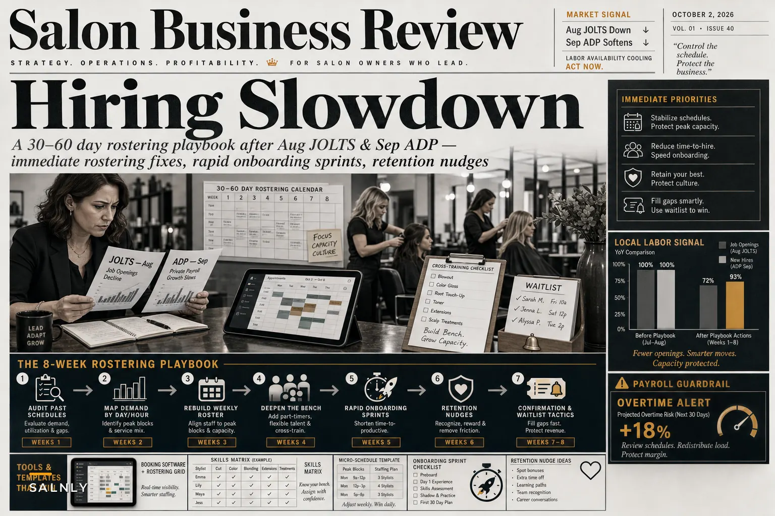 How the September Jobs Slowdown Should Change Salon Staffing: a 30–60 Day Rostering Playbook