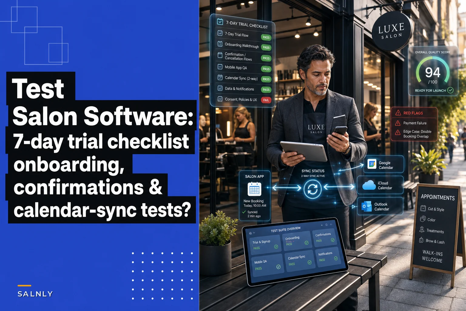 How to evaluate salon booking software (without comparing vendors): a 7‑day trial, onboarding and calendar‑sync test plan