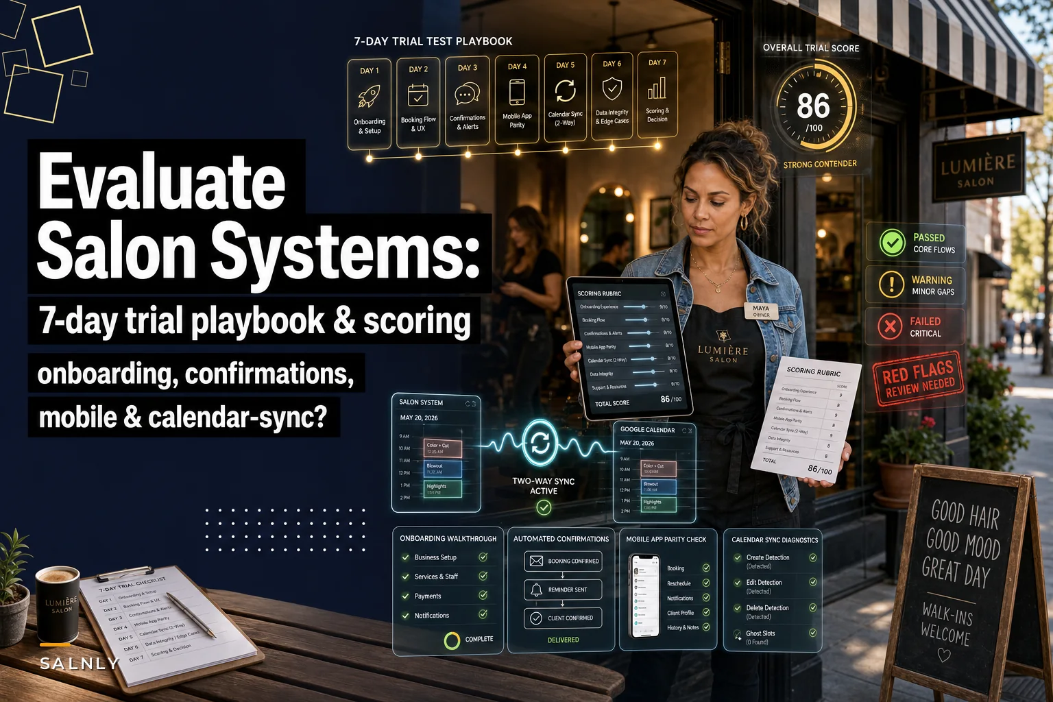 How to Evaluate Salon Software in a 7‑Day Trial: A Vendor‑Agnostic Test Plan for Onboarding, Confirmations, Mobile Apps and Calendar Sync