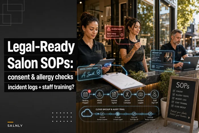 Legal-ready salon SOPs: consent, allergy checks and incident logs with staff training steps