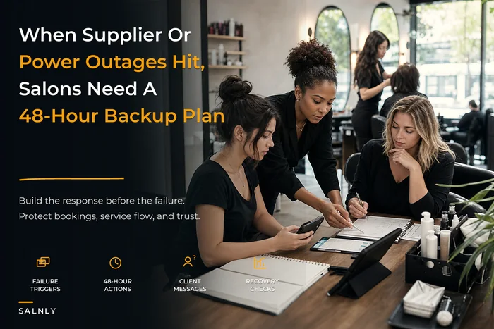 Operational resilience for salons: 48‑hour contingency playbooks for supplier, power and platform outages