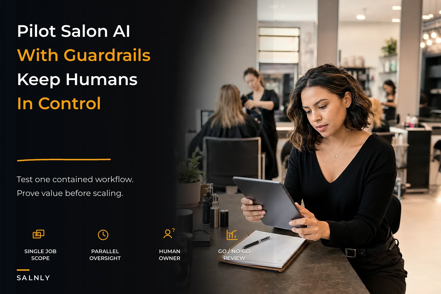 Responsible AI adoption roadmap for salons with pilot templates and guardrails
