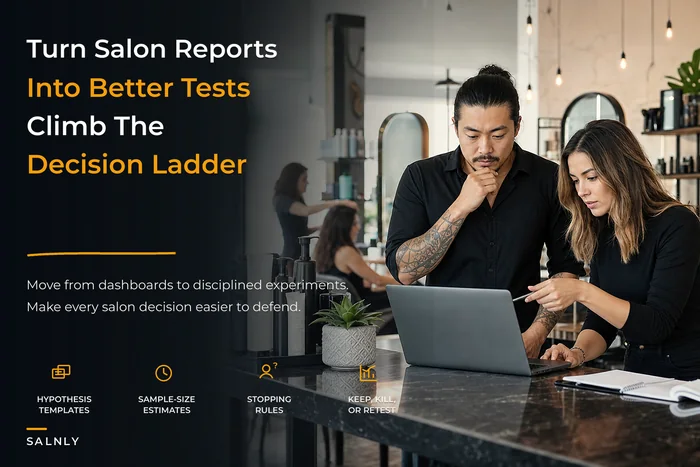 Salon analytics maturity ladder for decisions and experiments