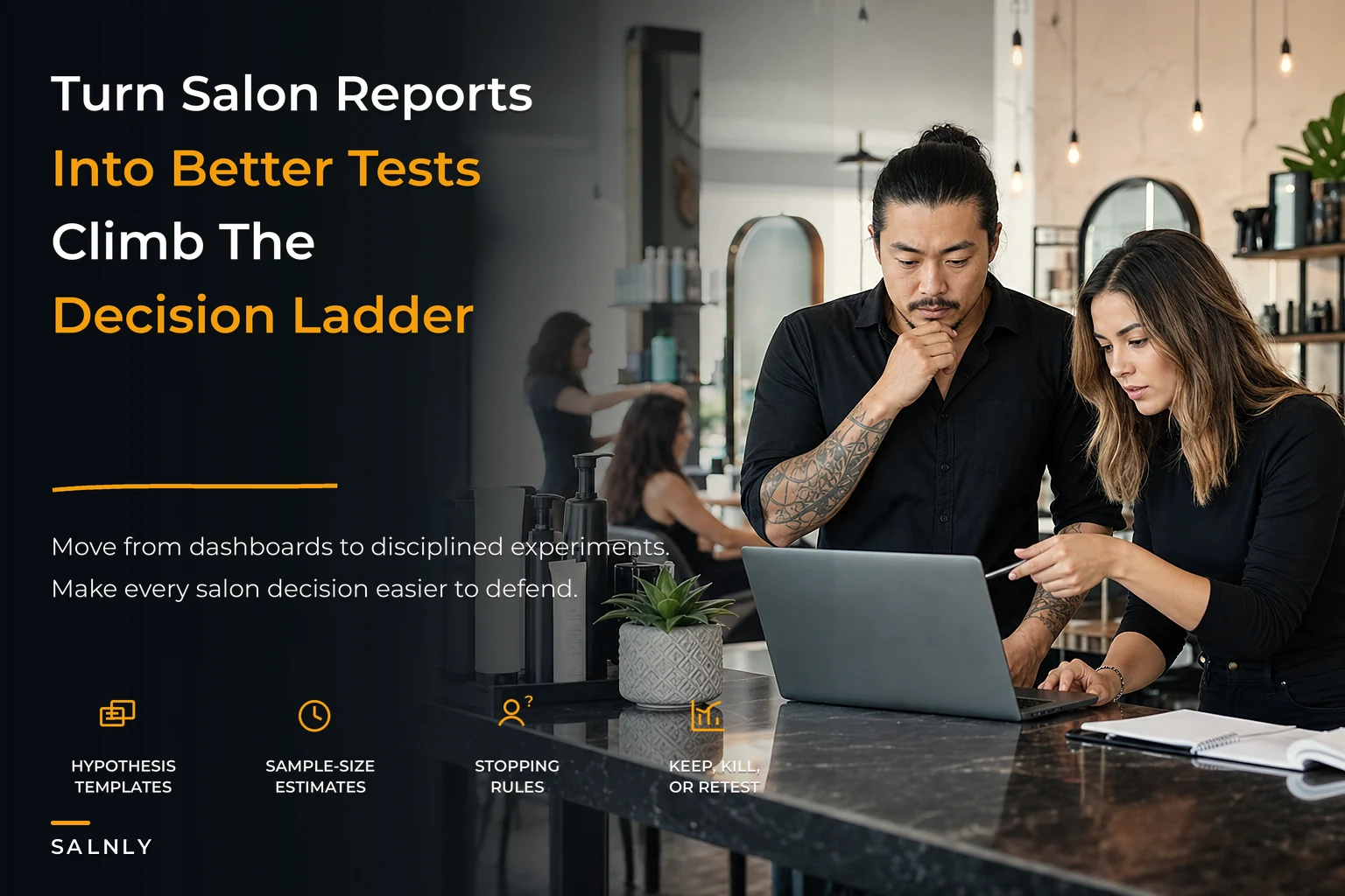 Salon analytics maturity ladder for decisions and experiments