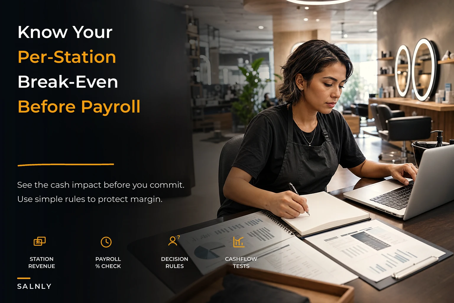 Salon P&L playbook: per-station break-even, payroll decision rules and simple cashflow checks