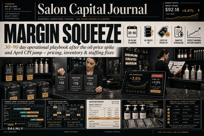 When oil-driven price shocks hit your salon: a short operational playbook for pricing, inventory and staffing