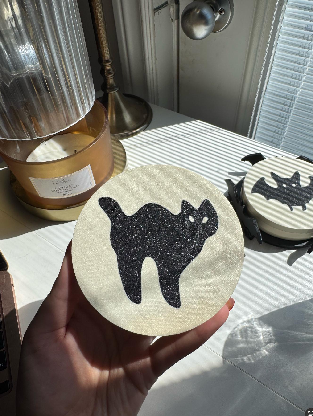 Spooky Sugar Cookie Coasters | Scary Home Decor | Halloween Coasters | Sugar Cookie Pumpkin Ghost Bat Cat Witch Hat | Gothic Fall Decor image 9