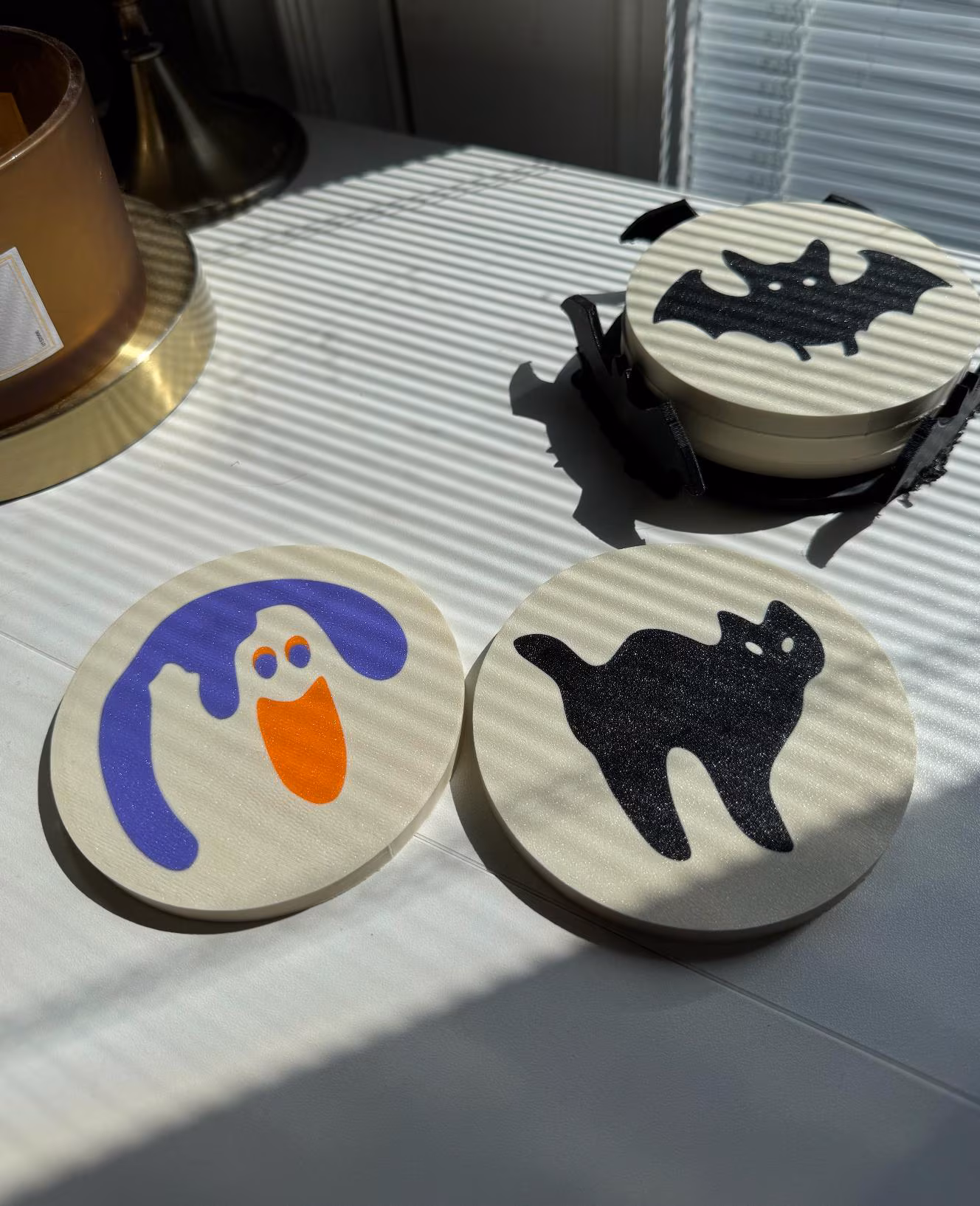 Spooky Sugar Cookie Coasters | Scary Home Decor | Halloween Coasters | Sugar Cookie Pumpkin Ghost Bat Cat Witch Hat | Gothic Fall Decor image 12
