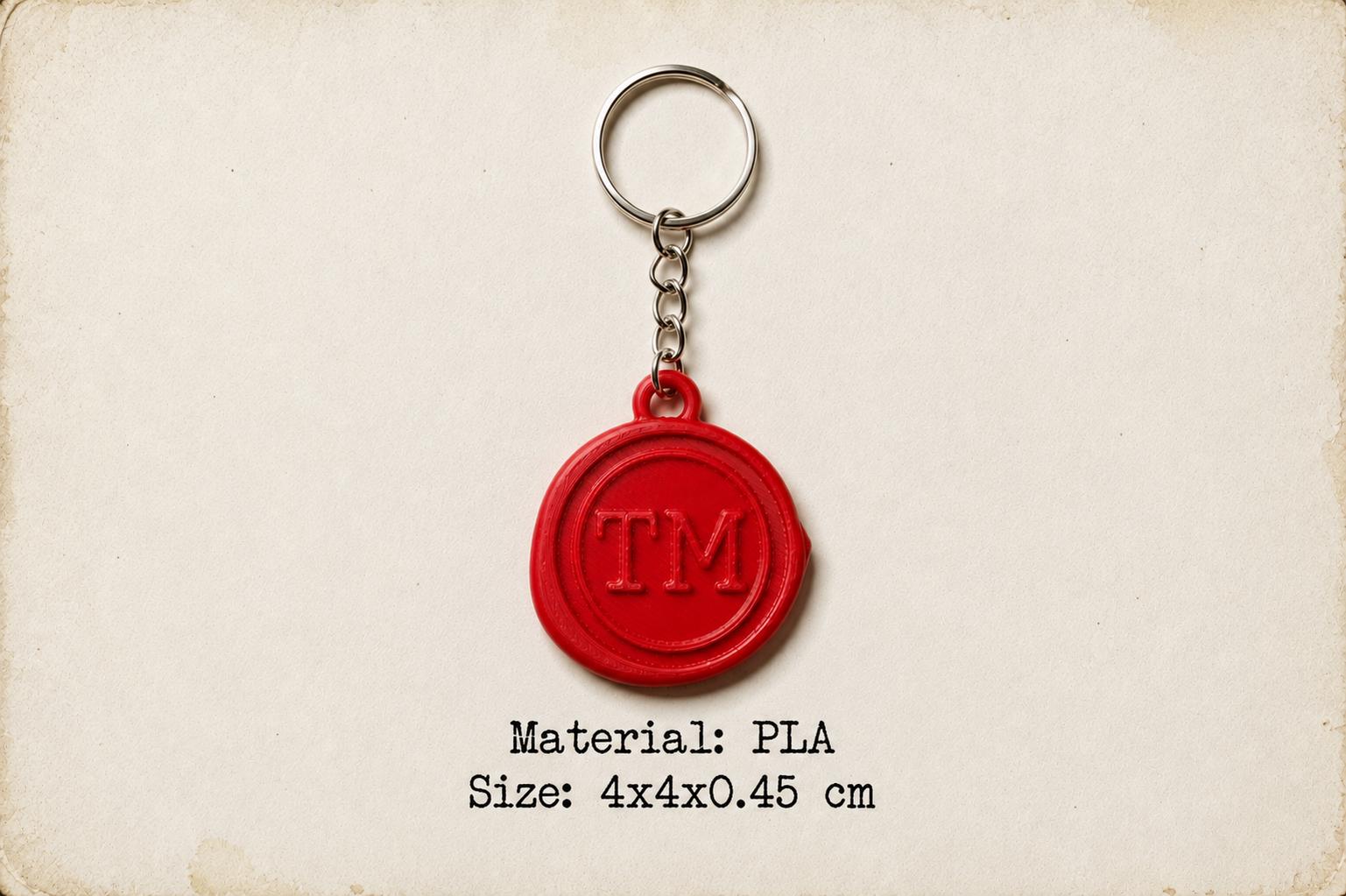 Personalized Taskmaster Stamp Keychain | TM Wax Seal Keyring Bag Charm Gift or Stocking Filler image 3
