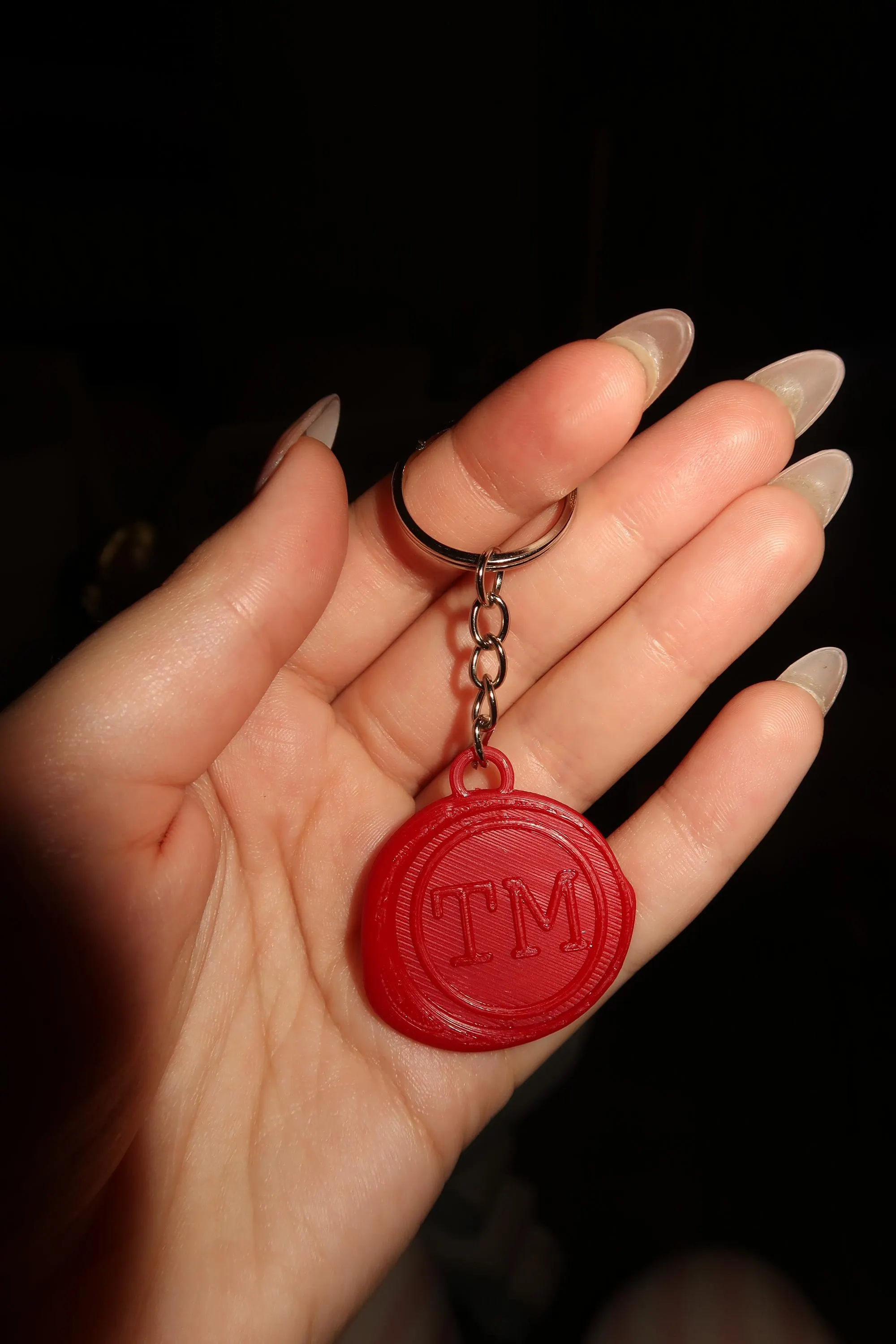 Personalized Taskmaster Stamp Keychain | TM Wax Seal Keyring Bag Charm Gift or Stocking Filler image 5