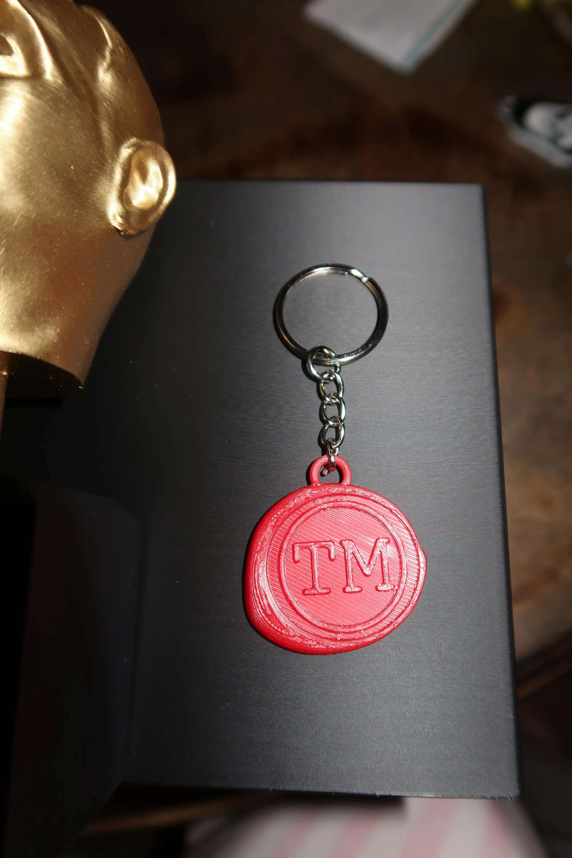 Personalized Taskmaster Stamp Keychain | TM Wax Seal Keyring Bag Charm Gift or Stocking Filler image 6