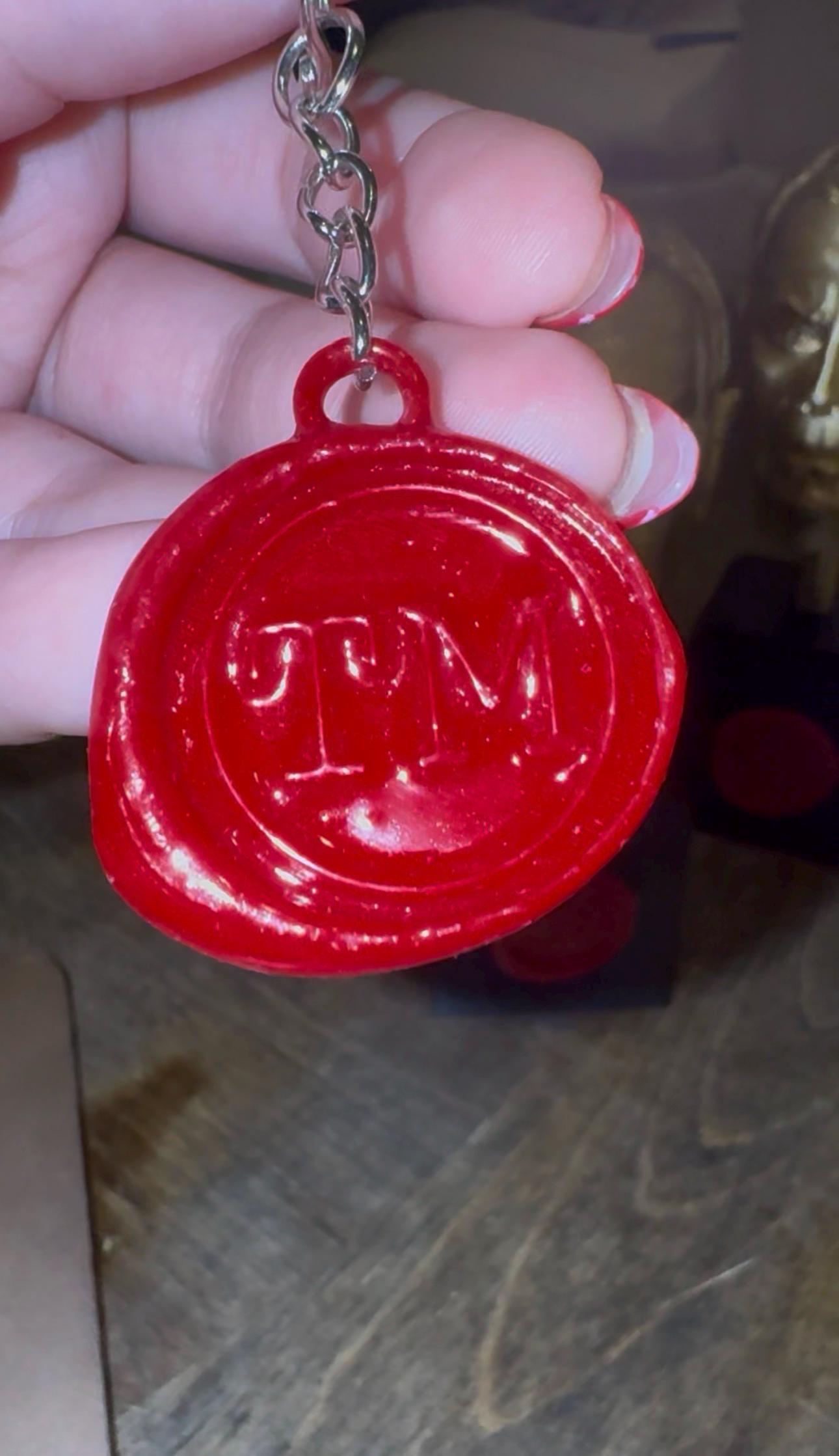 Taskmaster Stamp Resin Keychain | Personalized TM Wax Seal Keyring Bag Charm Gift or Stocking Filler image 11