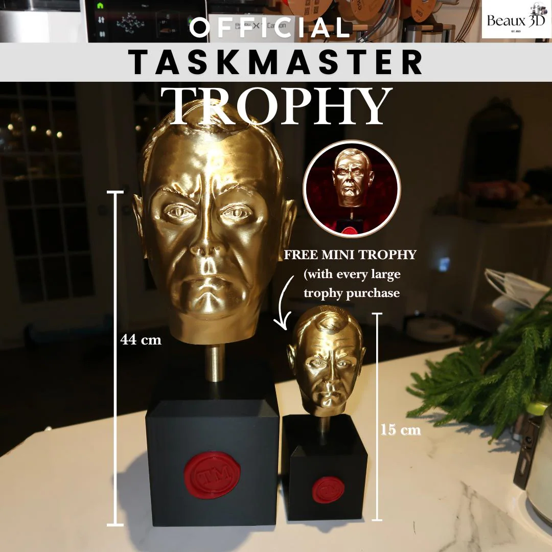 Taskmaster Trophy Replica 44cm + Free Mini Trophy (Identical to the Original of Greg Davies)