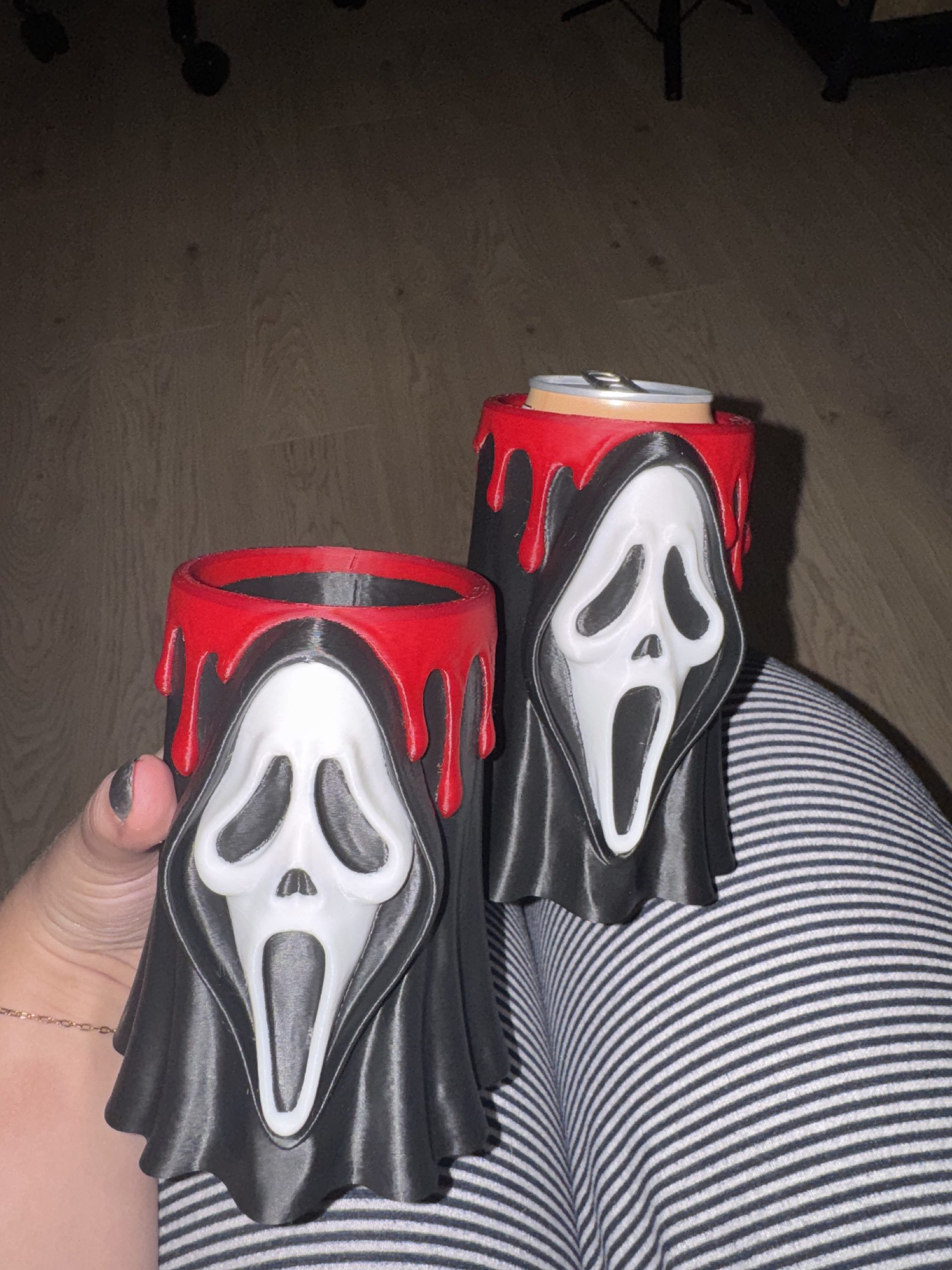 Ghostface Can Holder, Horror Movie Drink Koozie, Scream Inspired Can Sleeve, Halloween Gift, Spooky Drink Holder image 7