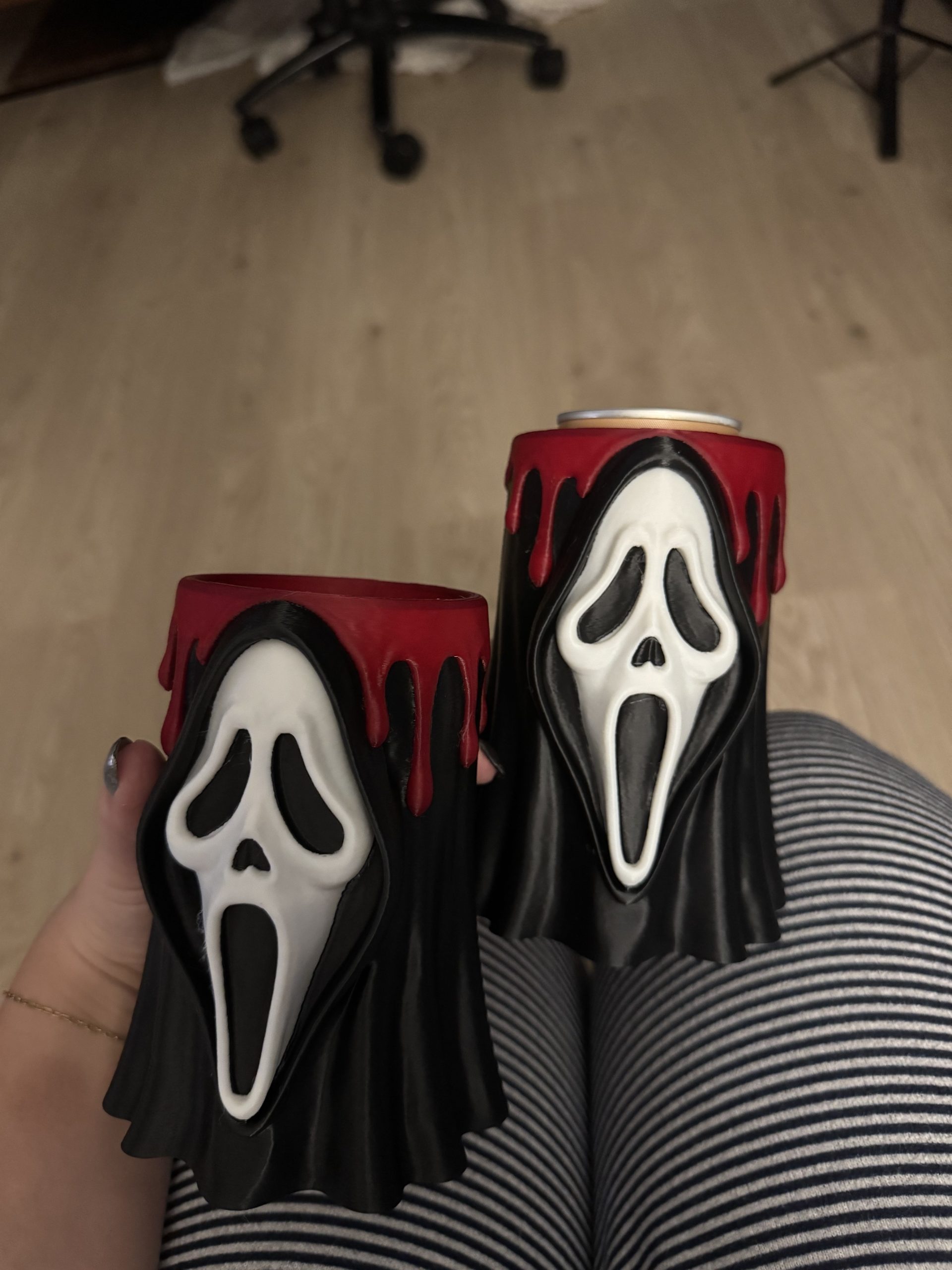 Ghostface Can Holder, Horror Movie Drink Koozie, Scream Inspired Can Sleeve, Halloween Gift, Spooky Drink Holder image 9