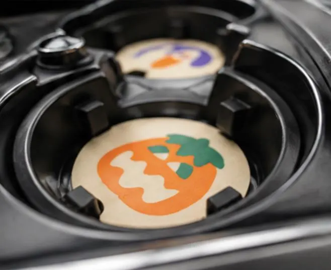 Halloween Sugar Cookie Car Coasters | Pumpkin, Ghost, Bat, Cat, Witch, & Hat | Nostalgic Car Cup Holder Coasters | Spooky Car Fall Decor image 10