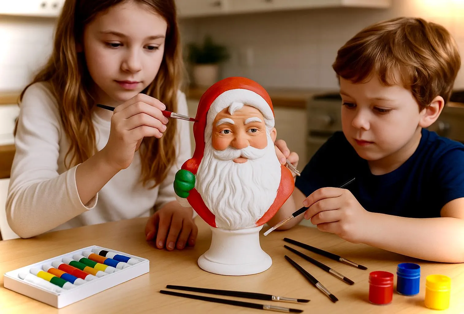 3D Printed Santa Bust, DIY Painting Kit, Christmas Art Project image 5
