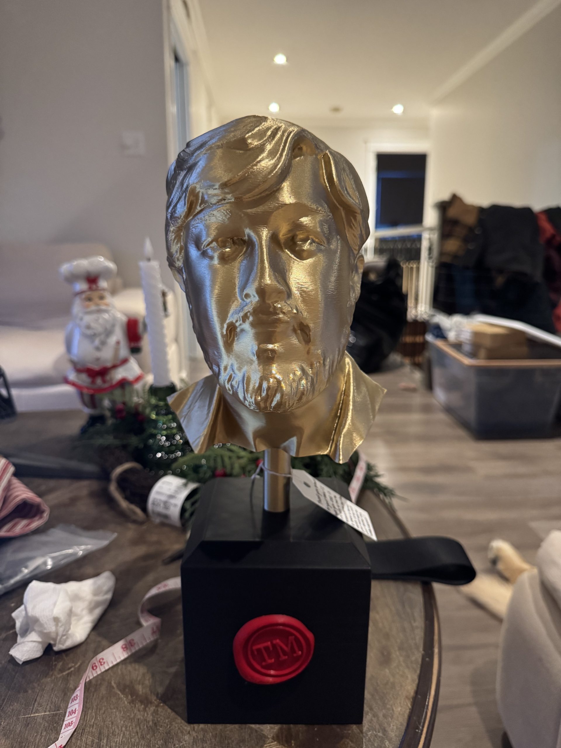 Custom Taskmaster Trophy: Personalized 12 inch 3D Printed Gold Bust image 5